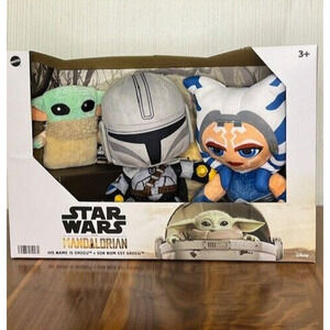 Mattel Star Wars The Mandalorian His Name is Grogu 3 Pack Plush Set NEW in box